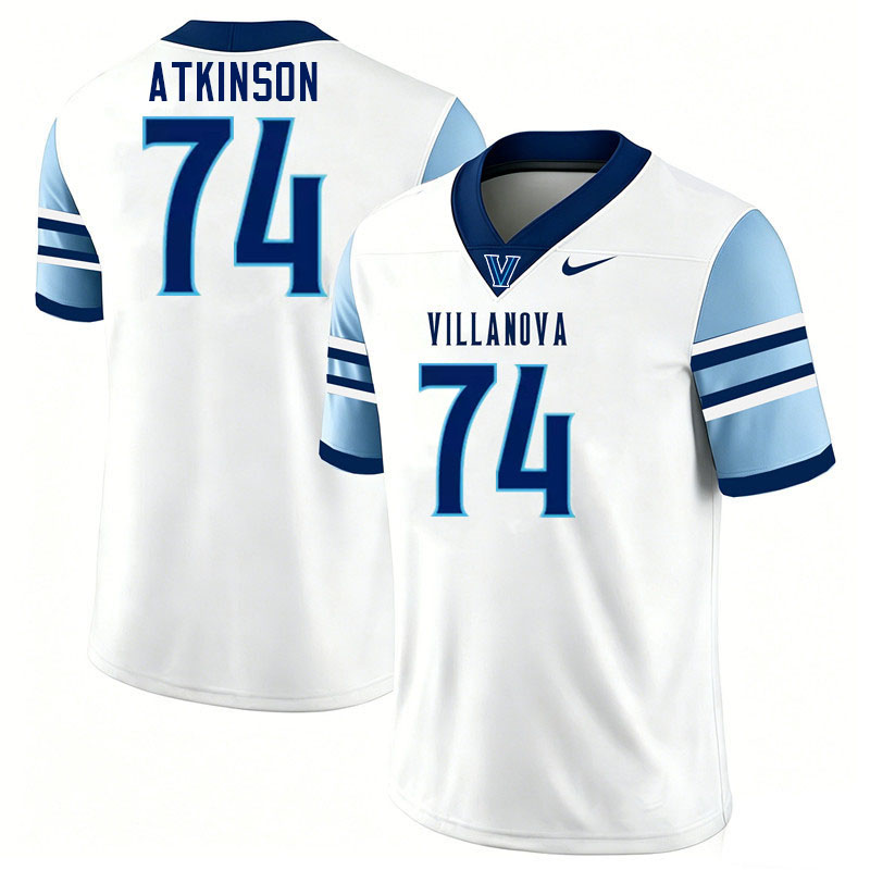 Villanova Wildcats #74 Al Atkinson College Football Jerseys,Uniforms-White